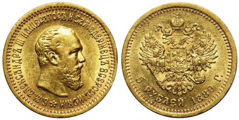 Russia Alexander III - 5 rubles 1889
Rosja Aleksander III - 5 Rubli 1889 Peters...