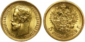 Russia - 5 rubles 1902 AГ Petersburg
Rosja, Mikołaj II - 5 rubli 1902 AP Petersburg

Mint piece.
Menniczy egzemplarz. 
World coins Russia Russlan...