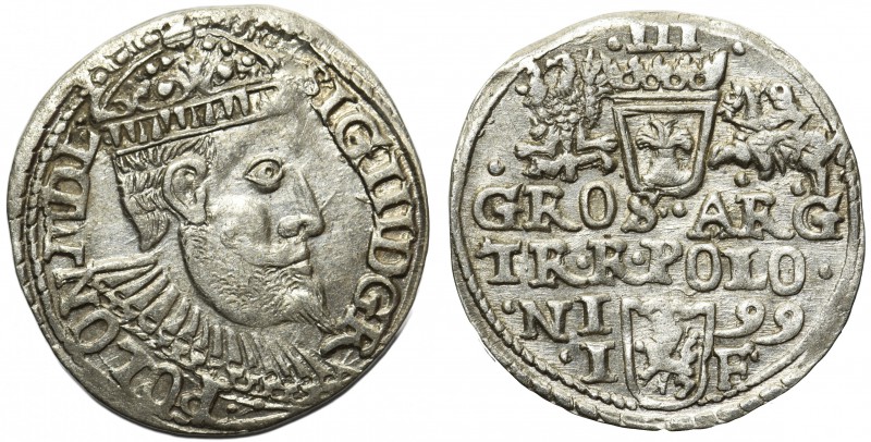 Zygmunt III Waza, Trojak Olkusz 1599

Odmiana z popiersiem króla z 1598 roku. ...