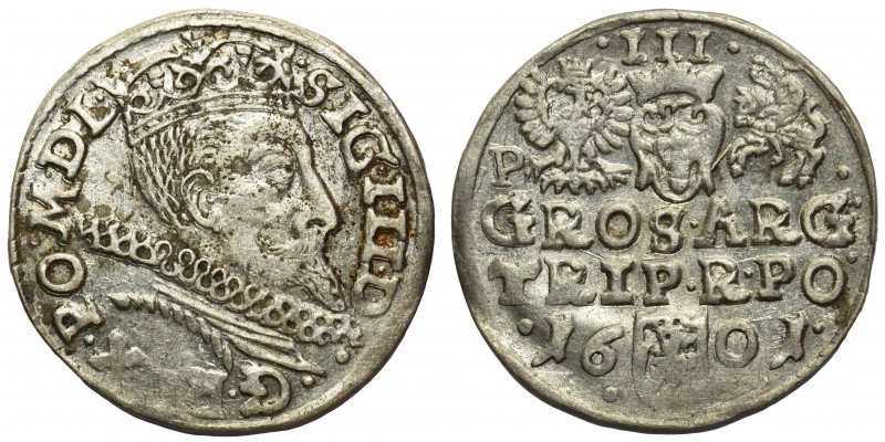 Zygmunt III Waza, Trojak Poznań 1601

Odmiana z P przy Orle na rewersie. 
Rew...