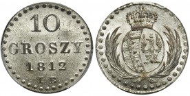Księstwo Warszawskie, 10 groszy 1812 IB - PCGS MS63 - OKAZOWA SZTUKA

Pokazowy egzemplarz! 
Perfekcyjnie zachowana moneta z intensywnym połyskiem i...