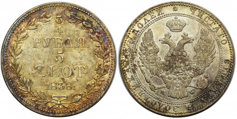 3/4 rubla = 5 złotych 1838 MW, Warszawa - ładna

Po piątej gałązce trzy jagódk...