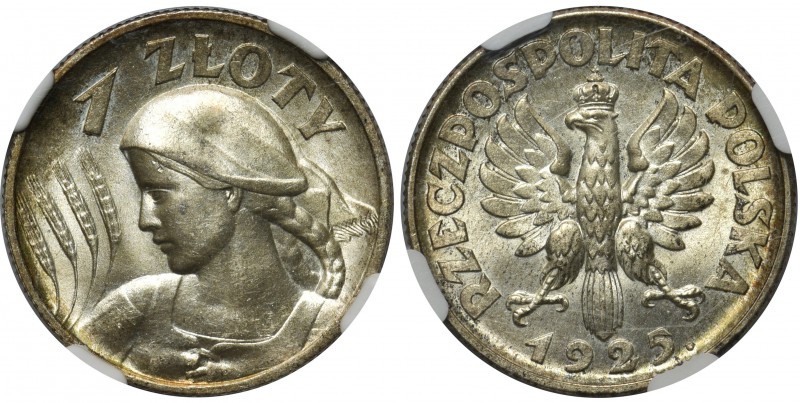 Kobieta i kłosy 1 złoty 1925 - NGC MS63+ - PIĘKNA

Wyjątkowej urody egzemplarz...