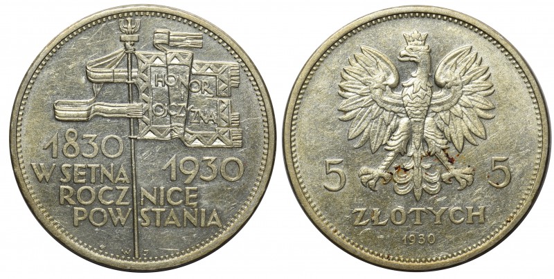 Sztandar 5 złotych 1930

Ładny detal, drobne ryski w tle. Sporo połysku. 
Pol...