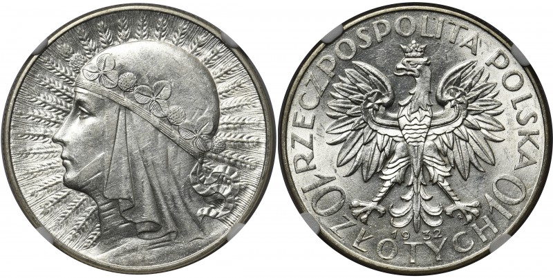 Głowa Kobiety 10 złotych 1932 Warszawa - NGC AU58
Ładny, połyskowy egzemplarz. ...