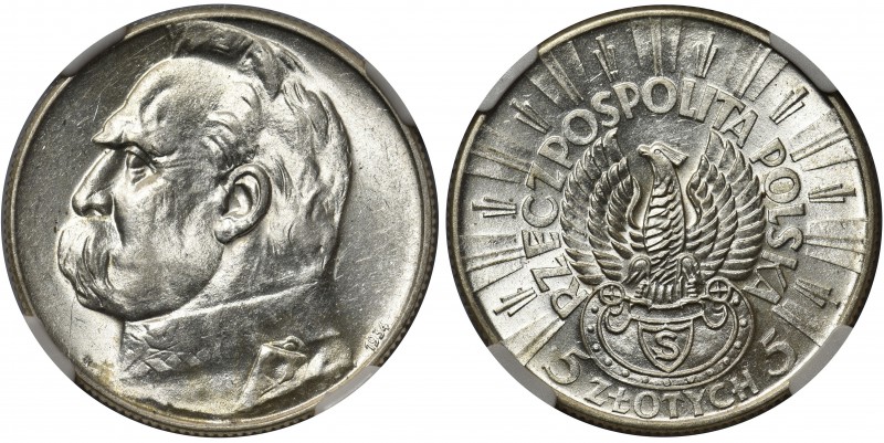 Piłsudski 5 złotych 1934 - Strzelecki - NGC AU58

Menniczej świeżości egzempla...