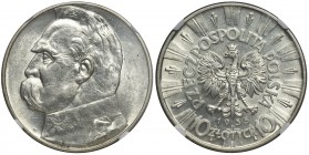 Piłsudski 10 złotych 1935 - NGC MS62

Menniczy egzemplarz. 
POLISH COINS The Second Republic Poland Polen Poland Polen

Grade: NGC MS62
Literatu...