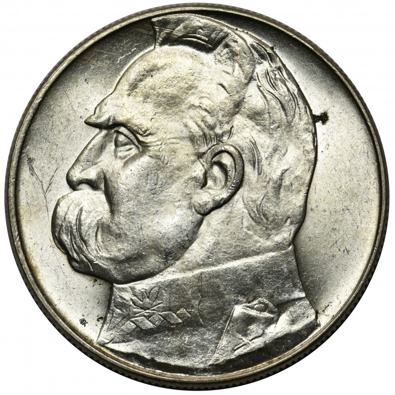 Piłsudski 10 złotych 1939
Egzemplarz z zachowanym menniczym połyskiem oraz dużą...
