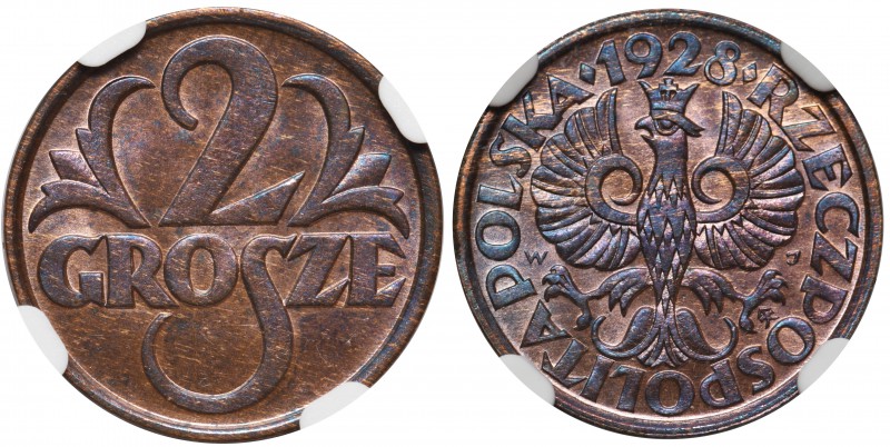 2 grosze 1928 - NGC MS64 RB

Menniczy, atrakcyjny egzemplarz w kolorze czerwon...