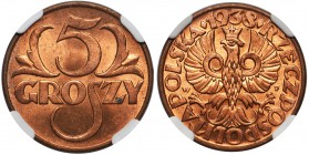 5 groszy 1938 - NGC MS64 RD

Menniczy egzemplarz w lubianym kolorze czerwonym. 
POLISH COINS The Second Republic Poland Polen Poland Polen

Grade...