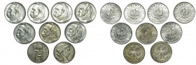 Komplet - 9 szt. 10 złotówek - Piłsudski, Traugutt i Sobieski

Komplet 10 złotówek z II RP. 
Wszystkie roczniki z Piłsudskim oraz Traugutt i Sobies...