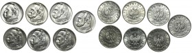 ZESTAW - 7 szt. Piłsudski 10 złotych 1934-38 - ładniejsze stany

Lepsze obiegowe stany. 
Rocznik 1936 z ładnym lustrem, ładny 1938. 
1934 urzędowy...