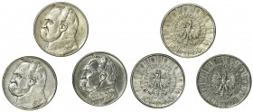 ZESTAW - 3 szt. Piłsudski 10 złotych 1934 i 1938

Obiegowe stany rzadszych roczników. 1938 wybłyszczony. 
2x 10 złotych 1934 urzędowy
1x 10 złotyc...