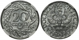 Generalna Gubernia - 20 groszy 1923 - NGC MS65

Menniczy egzemplarz. 
POLISH COINS General Government Poland Polen Germany Deutschland

Grade: NG...