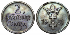 Wolne Miasto Gdańsk - 2 fenigi 1923 - stempel lustrzany

Bardzo rzadka moneta wybita stemplem lustrzanym. Egzemplarz w kolorze brązowym.
Pozycja do...