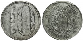 Gdańśk 10 fenigów 1920 - DUŻE CYFRY - PCGS MS61 - RZADKOŚĆ

Bardzo rzadka odmiana z dużymi cyframi nominału. Wariant rewersu z daszkiem jedynki blis...