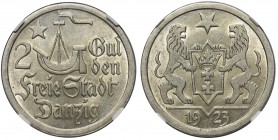 Wolne Miasto Gdańsk - 2 guldeny 1923 - NGC MS62

Menniczy egzemplarz z połyskiem. 
POLISH COINS Poland Polen Danzig Germany Deutschland Poland Pole...