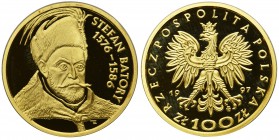 Stefan Batory - 100 złotych 1997

Pięknie zachowane. 
Dołączone pudełko oraz certyfikat. 
POLISH COINS Poland Polen Commemorative Coins Poland Pol...
