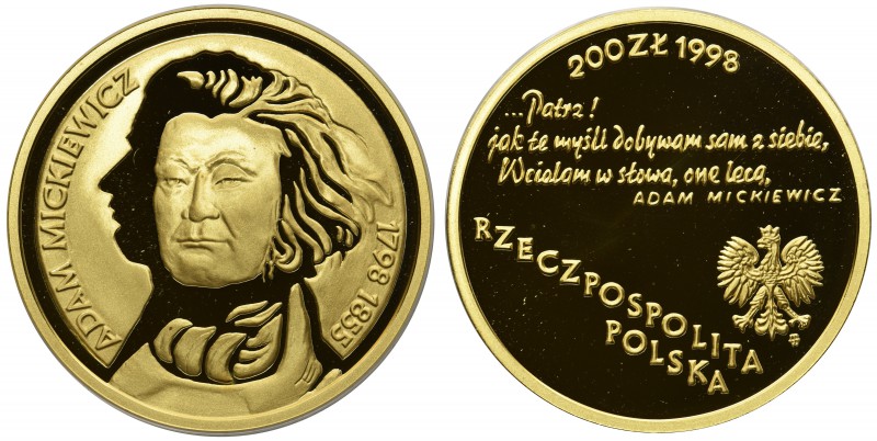 200-Lecie urodzin Adama Mickiewicza - 200 złotych 1998

Piękny egzemplarz. Dro...