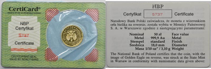 Orzeł Bielik - 50 złotych 1998

Menniczy egzemplarz w oryginalnym nieotwierany...