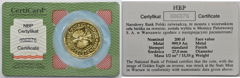 Orzeł Bielik - 200 złotych 2000 - Nakład 500 sztuk

Menniczy egzemplarz w oryg...