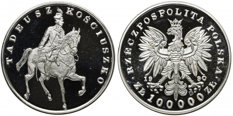 Mały TRYPTYK 100.000 złotych 1990 - Kościuszko

Pojedyncze mikro ryski w tle. ...