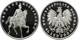 Mały TRYPTYK 100.000 złotych 1990 - Kościuszko

Pojedyncze mikro ryski w tle. 
POLISH COINS Poland Polen Commemorative Coins Poland Polen Poland Po...
