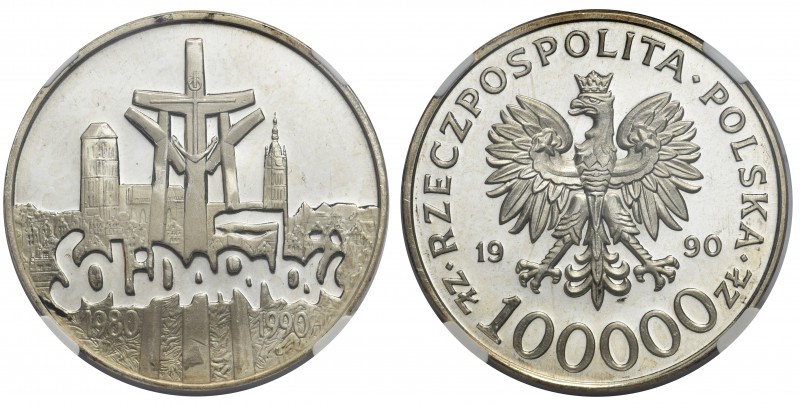 LUSTRZANKA - Solidarność 100.000 złotych 1990 - NGC PF65 ULTRA CAMEO

Rzadka m...