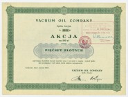VACUUM OIL COMPANY Spółka Akcyjna - 500 złotych 1930

Nieczęsto występująca akcja dużego formatu, jednej z największych rafinerii II RP. 
Poland Po...