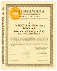 Warszawska Kinematograficzna Spółka Akcyjna - 100 złotych

Stosunkowo popularna akcja, ale z dynamicznie wówczas (i dziś) rozwijającej się branży fi...