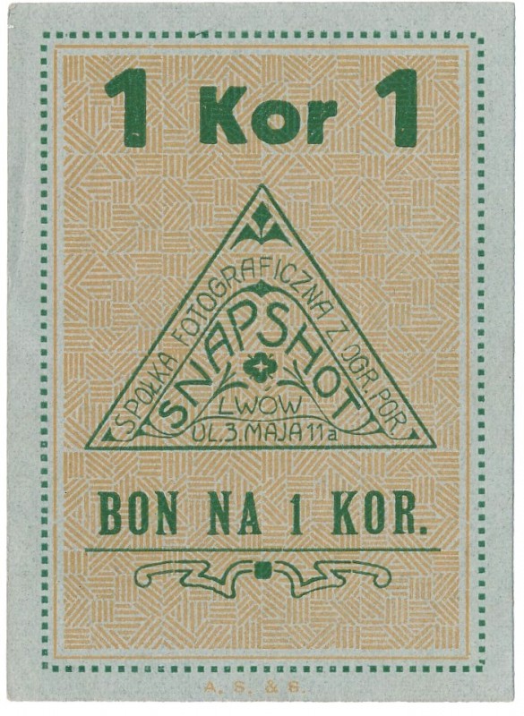 Lwów - Spółka Fotograficzna - Snapshot- 1 korona (1919)

Najwyższy nominał dla...