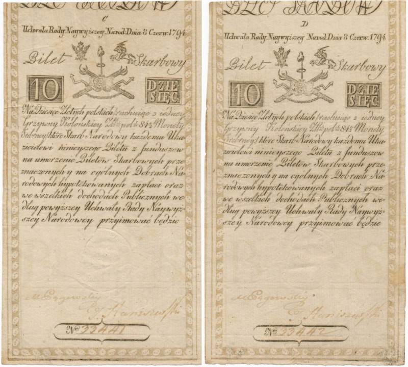 Parka -numery kolejne- 10 złotych 1794 - C i D 33441/33442

Ciekawa parka nume...