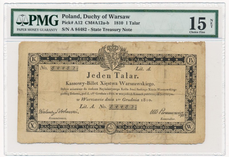 1 talar 1810 bez stempla - Sobolewski - PMG 15 Rzadki

Bardzo rzadka odmiana b...