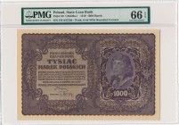 1.000 marek 1919 -II Serja W- PMG 66 EPQ

Banknot pospolity, ale już trudny z tak wysoką notą od PMG. Godny dowartościowania zważywszy na wyższy kos...