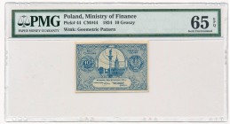 10 groszy 1924 - PMG 65 EPQ

Emisyjny stan zachowania i doskonała jakość druku.
Druga najwyższa nota w rejestrze PMG, gdzie tylko jeden egzemplarz ...