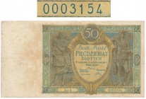 50 złotych 1925 - A 0003154 - niski numer seryjny

Rzadki banknot z datą emisji 1925, szczególnie trudny w ładnych stanach zachowania. 
Niespotykan...