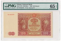 100 złotych 1946 -D- PMG 65 EPQ

Delikatnie przyczernione narożniki oraz małe zagniecenie na dolnym marginesie na środku banknotu. Reszta piękna, św...