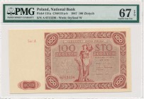 100 złotych 1947 -A- PMG 67 EPQ - pierwsza, wyśmienicie zachowana seria

Banknot 'kompletny'. Wyselekcjonowany, doskonały stan zachowania oraz rzads...