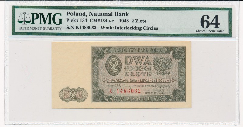 2 złote 1948 -K- PMG 64

Odmiana jednoliterowa. Ciekawsza seria z obiegu. 
Wi...