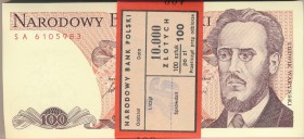 Paczka bankowa 100 złotych 1986 -SA- 100 sztuk

Oryginalna, pełna paczka z banderolą. Wszystkie banknoty w emisyjnych stanach zachowania. 

POLAND...