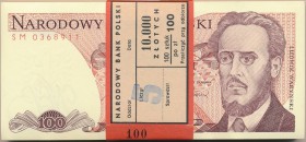 Paczka bankowa 100 złotych 1986 -SM- 100 sztuk

Oryginalna, pełna paczka z banderolą. Wszystkie banknoty w emisyjnych stanach zachowania. 

POLAND...