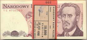 Paczka bankowa 100 złotych 1988 -TC- 100 sztuk

Oryginalna, pełna paczka z banderolą. Praktycznie wszystkie banknoty w emisyjnych stanach zachowania...