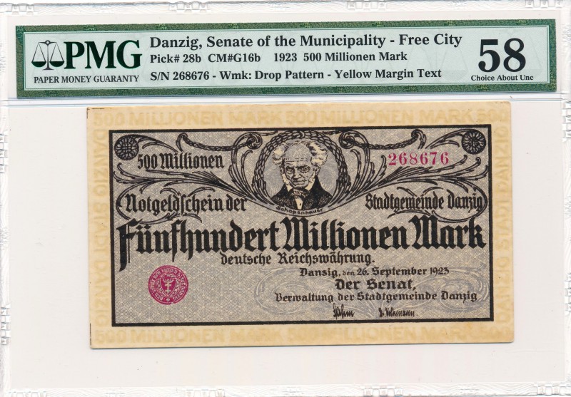 Danzig 500 million 1923 - PMG 58
Gdańsk 500 milionów 1923 - PMG 58
Odmiana z n...