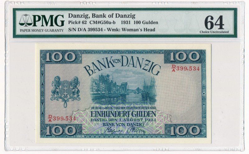 Danzig 100 gulden 1931 D/A
Gdańsk 100 guldenów 1931 D/A - PMG 64

Brilliant u...