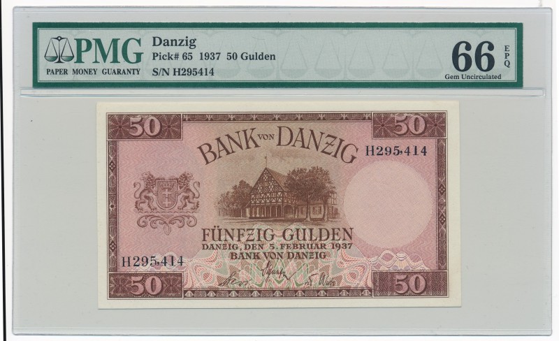 Gdańsk 50 guldenów 1937 - PMG 66 EPQ

Crisp uncirculated piece.
Perfekcyjna s...