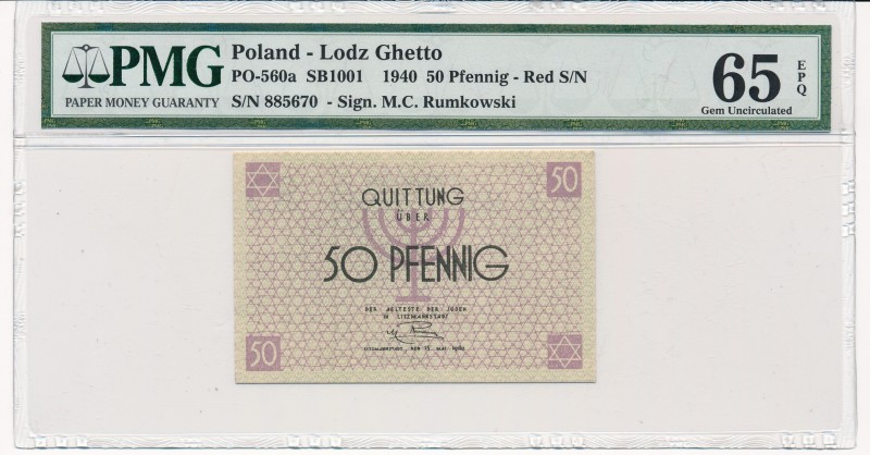 50 fenigów 1940 czerwony numerator - PMG 65 EPQ

Numerator koloru czerwonego....