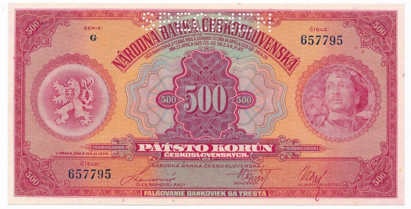 Czechosłowacja - 500 koron 1929 - SPECIMEN -

Brilliant uncirculated piece. 
...