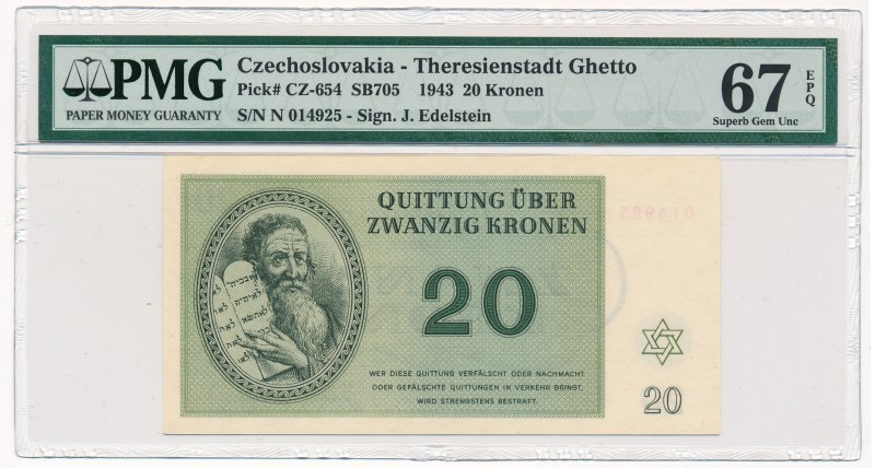 Czechoslovakia - Ghetto Theresienstadt - 20 kronen 1943 - PMG 67 EPQ
Czechosłow...