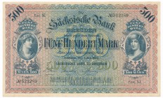 Germany - Sächsische Bank zu Dresden - 500 mark 1922
Niemcy - Sächsische Bank zu Dresden - 500 marek 1922

Beautifull design. 
Crisp uncirculated ...
