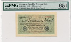 Germany - 2 billions mark 1923 - PMG 65 EPQ
Niemcy - 2 biliony marek 1923 - PMG 65 EPQ

Rare piece in superb condition. 
Highest grade assigned by...